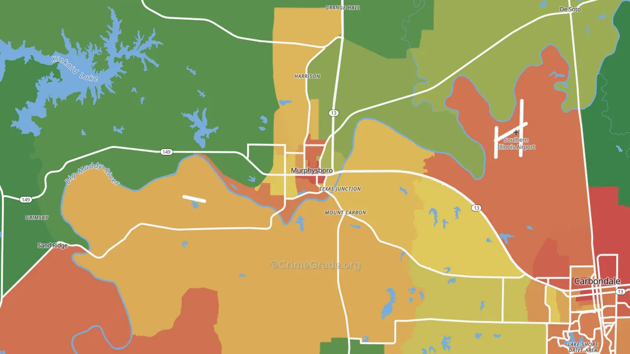 Murphysboro, IL Map of Assault Rates