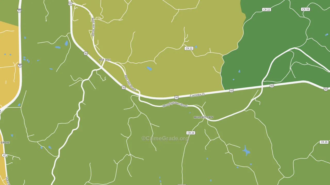 Murphytown, WV Map of Assault Rates