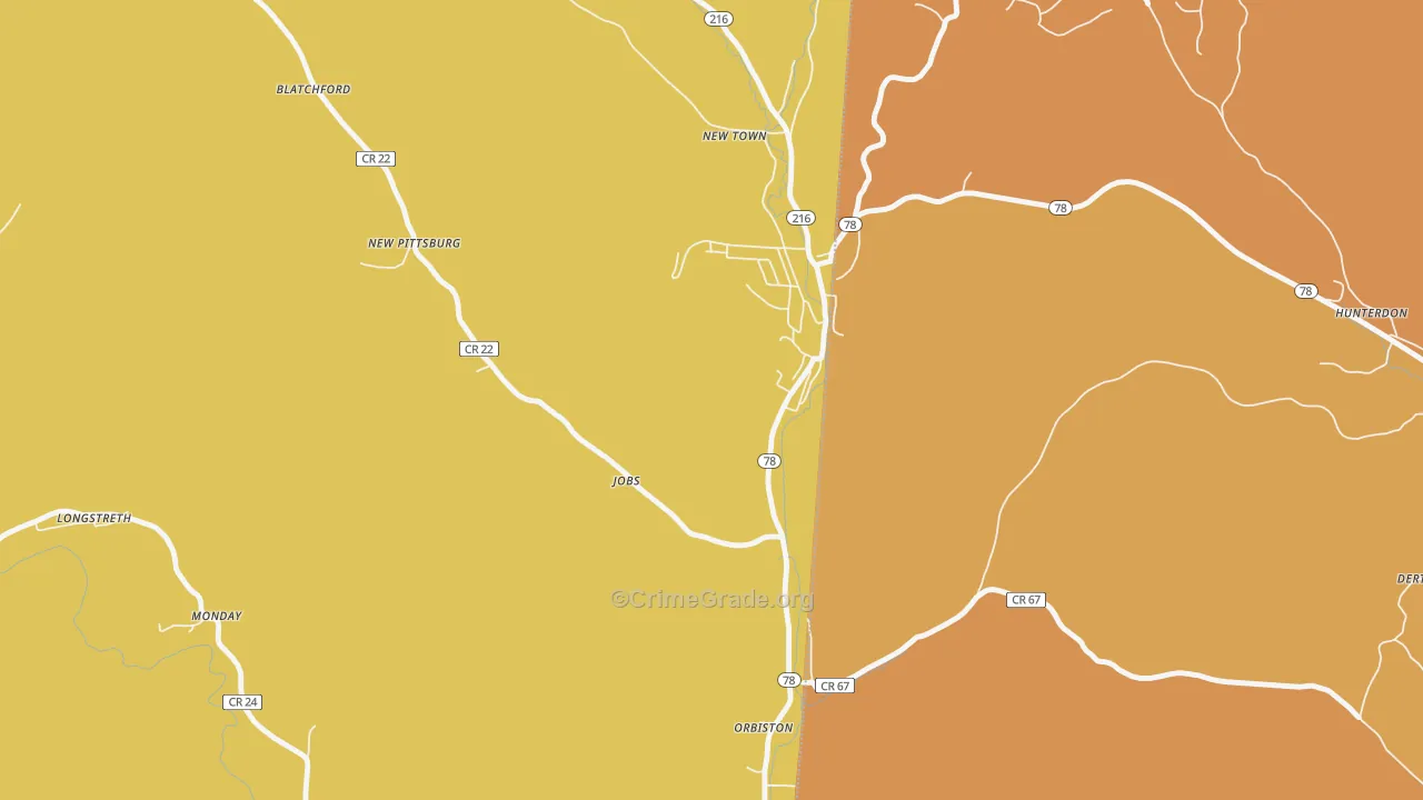 Murray City, OH Map of Assault Rates