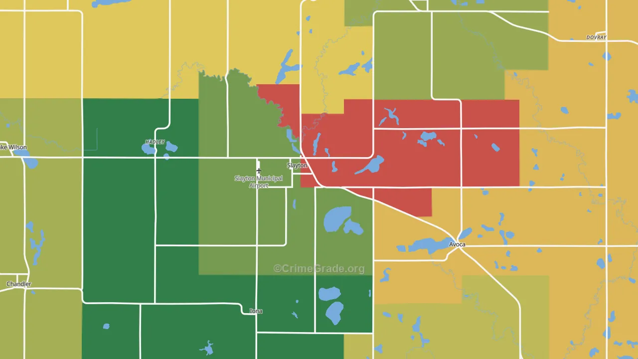 Murray County, MN Map of Assault Rates