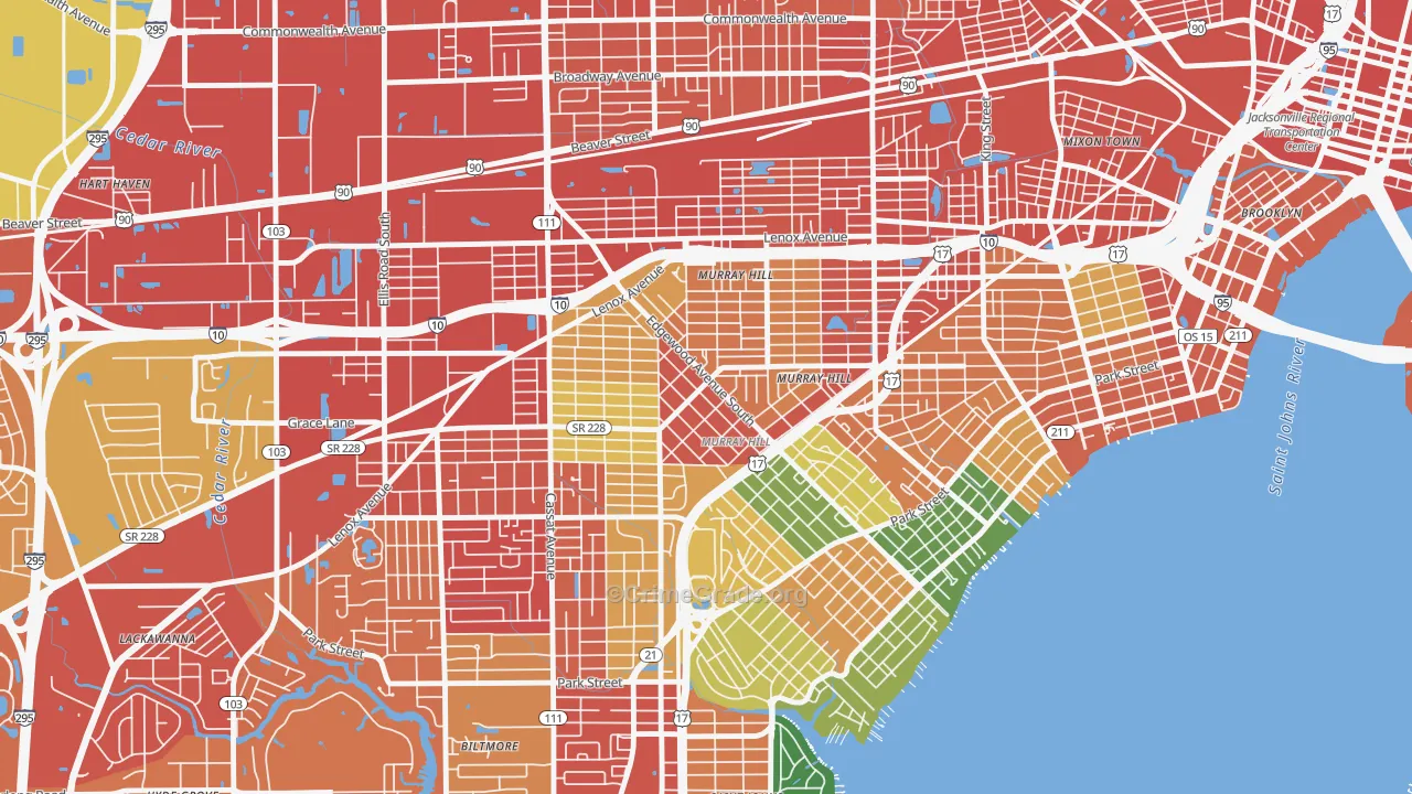 Murray Hill, Jacksonville, FL Map of Assault Rates