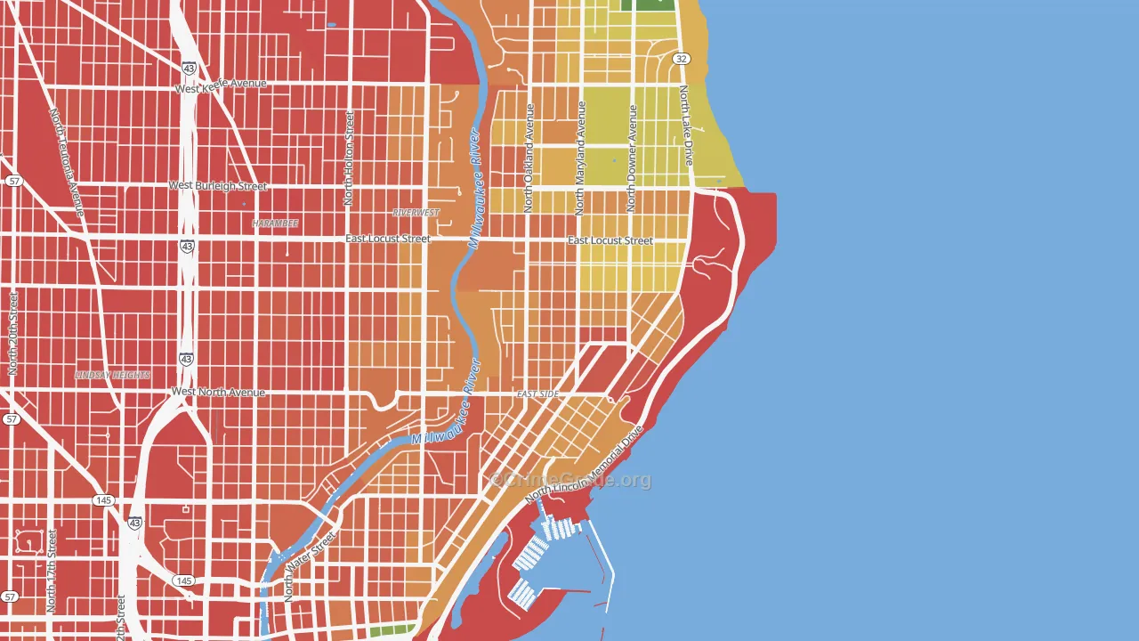 Murray Hill, Milwaukee, WI Map of Assault Rates