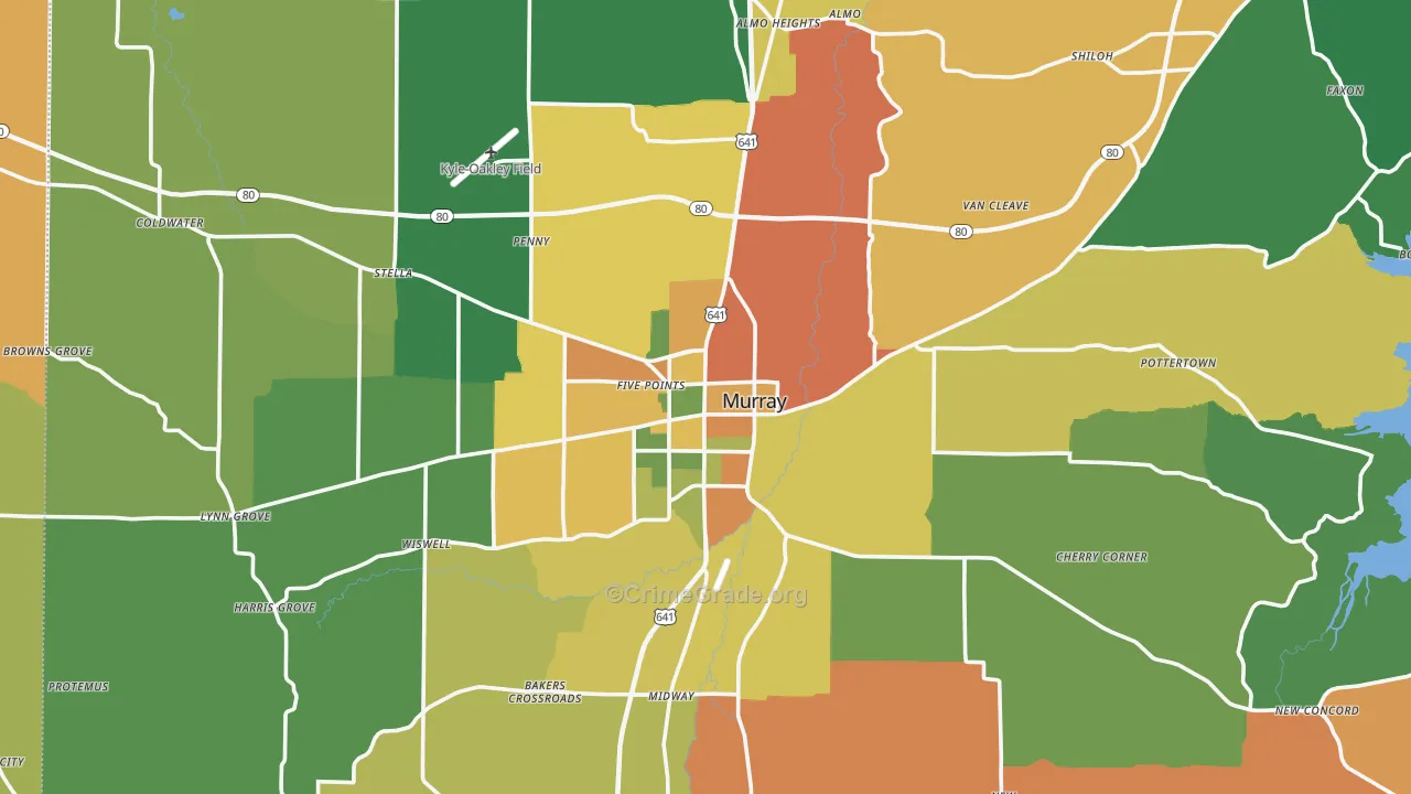 Murray, KY Map of Assault Rates