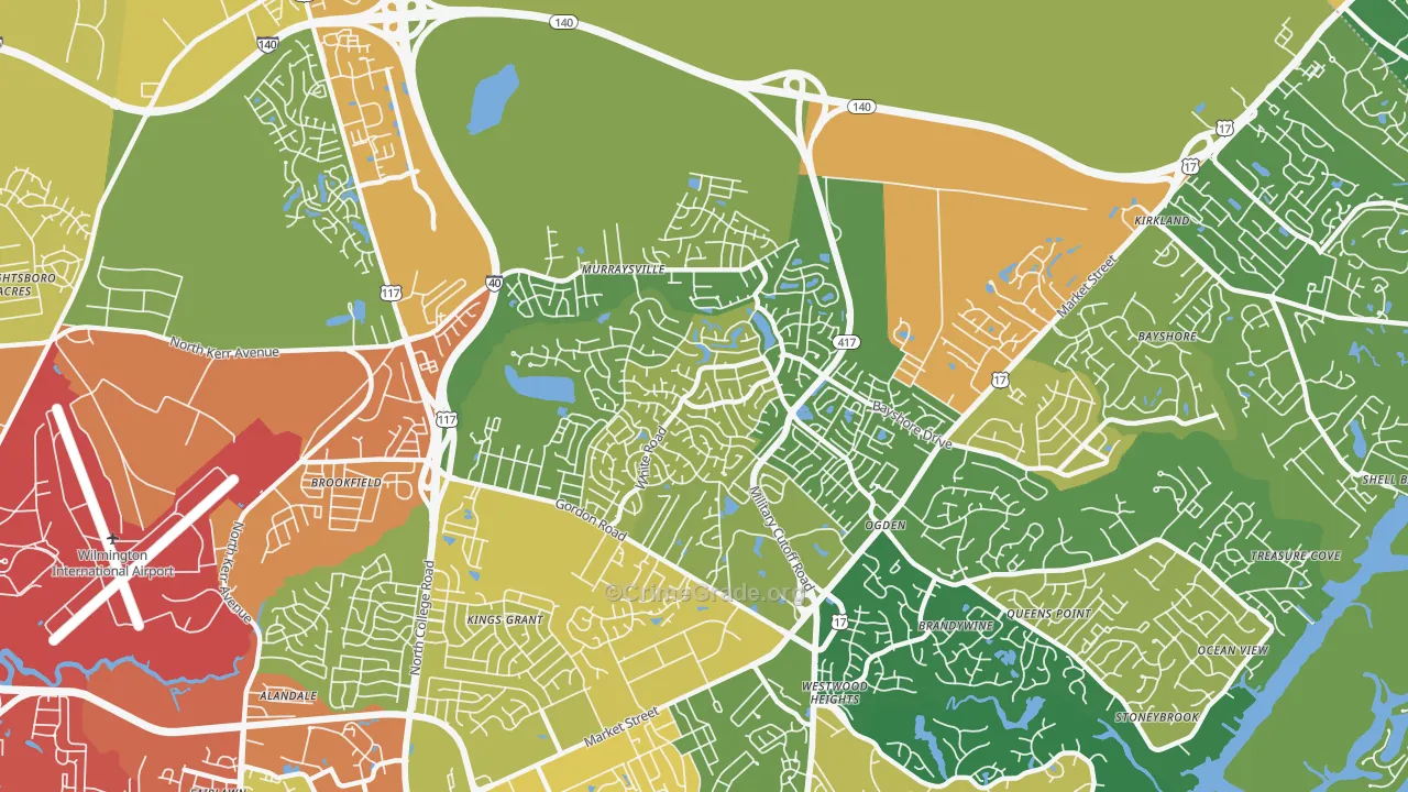 Murraysville, NC Map of Assault Rates