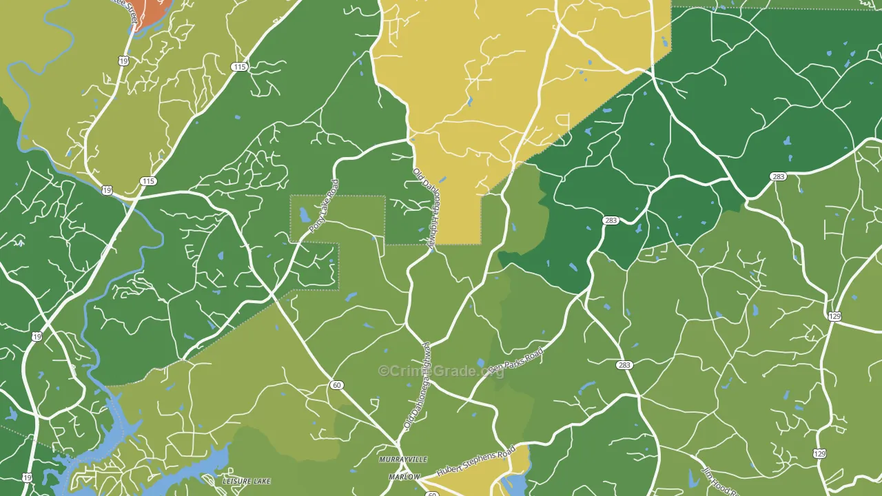 Murrayville, GA Map of Assault Rates