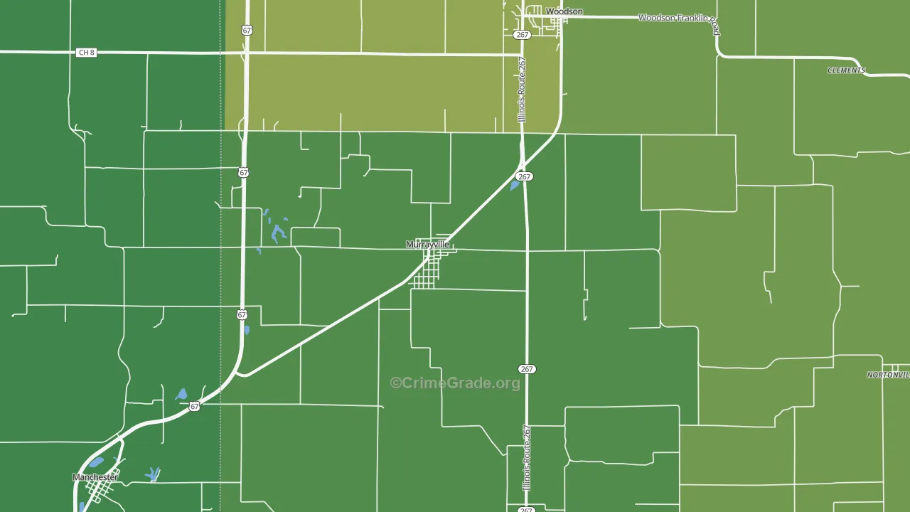 Murrayville, IL Map of Assault Rates