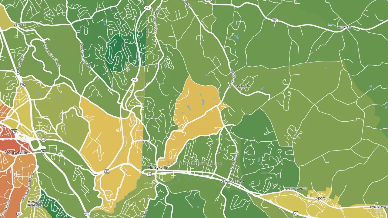 Murrysville, PA Map of Assault Rates