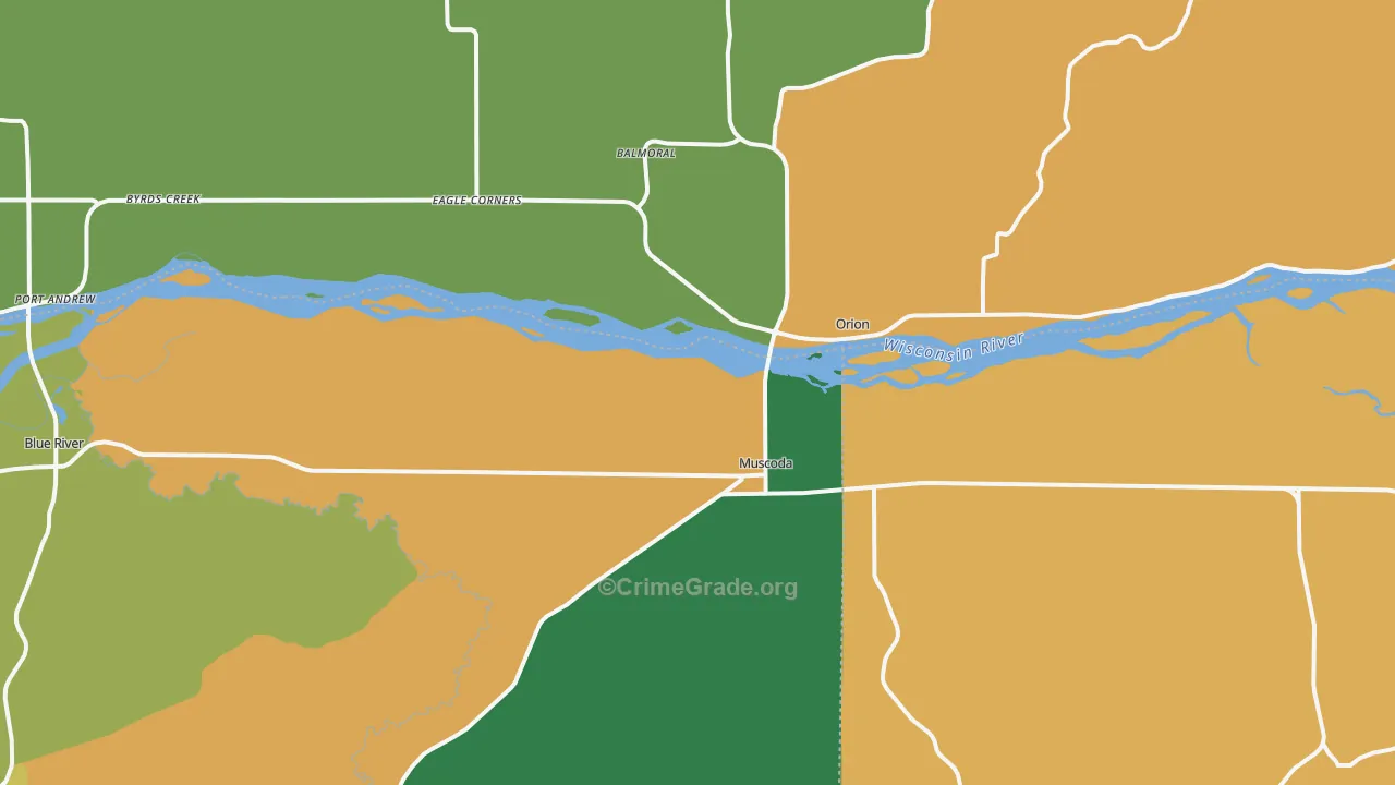 Muscoda, WI Map of Assault Rates