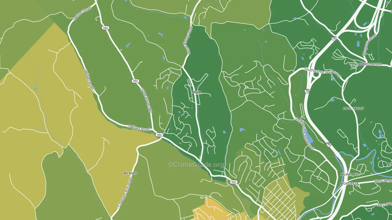 Muse, PA Map of Assault Rates