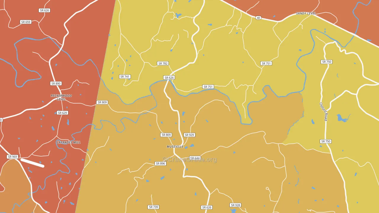 Museville, VA Map of Assault Rates