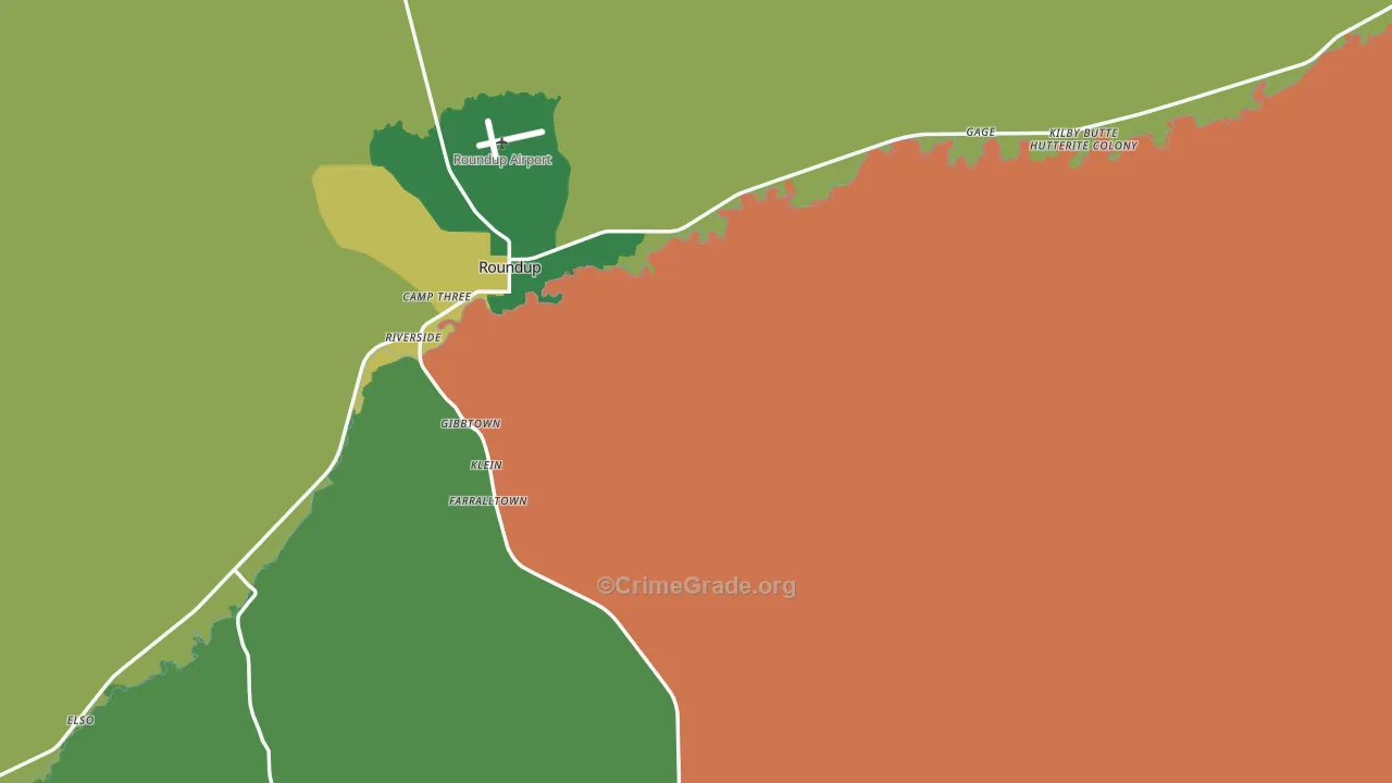 Musselshell County, MT Map of Assault Rates