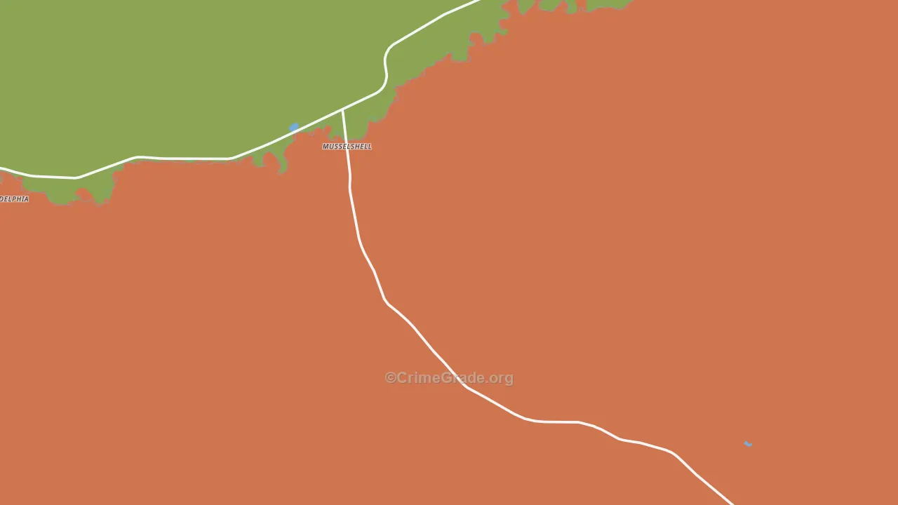 Musselshell, MT Map of Assault Rates