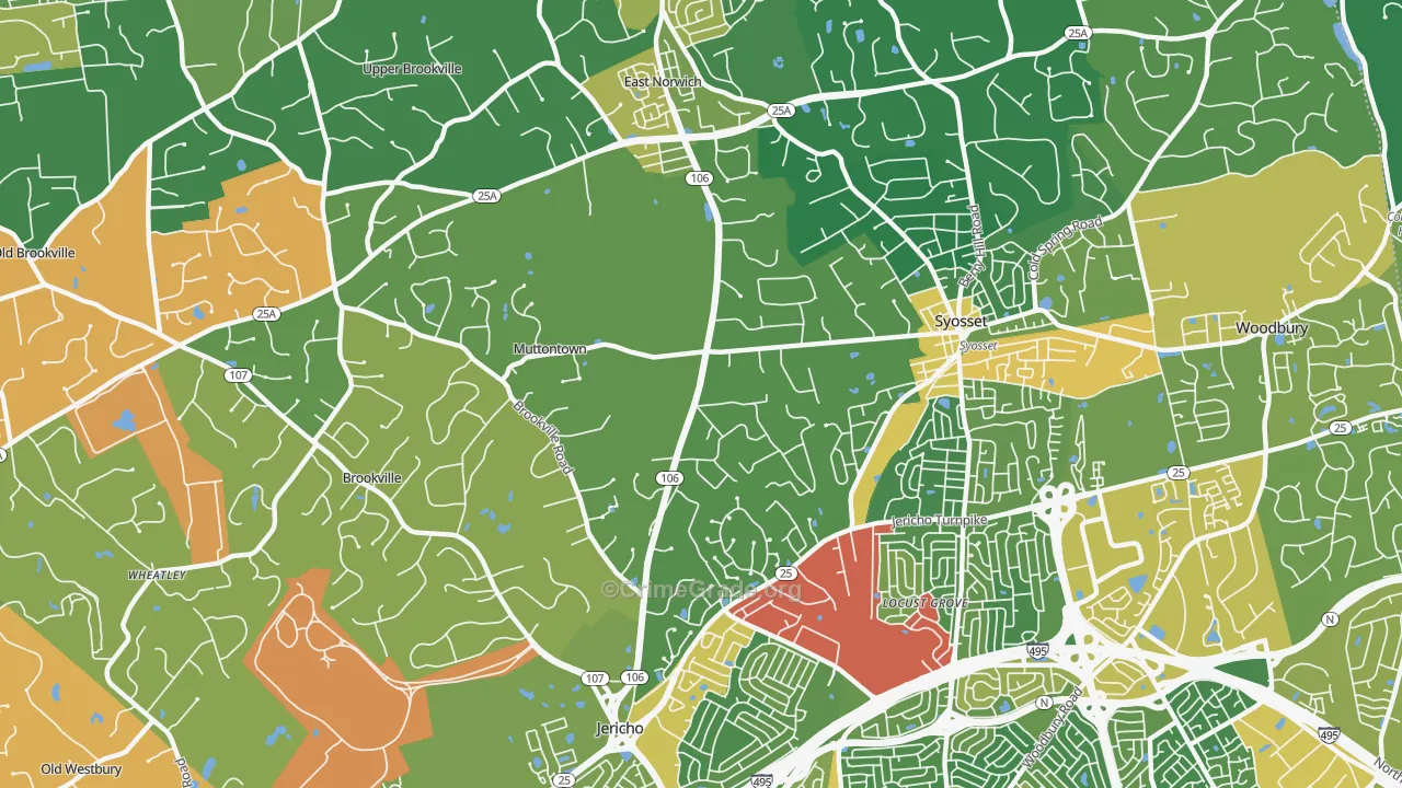 Muttontown, NY Map of Assault Rates