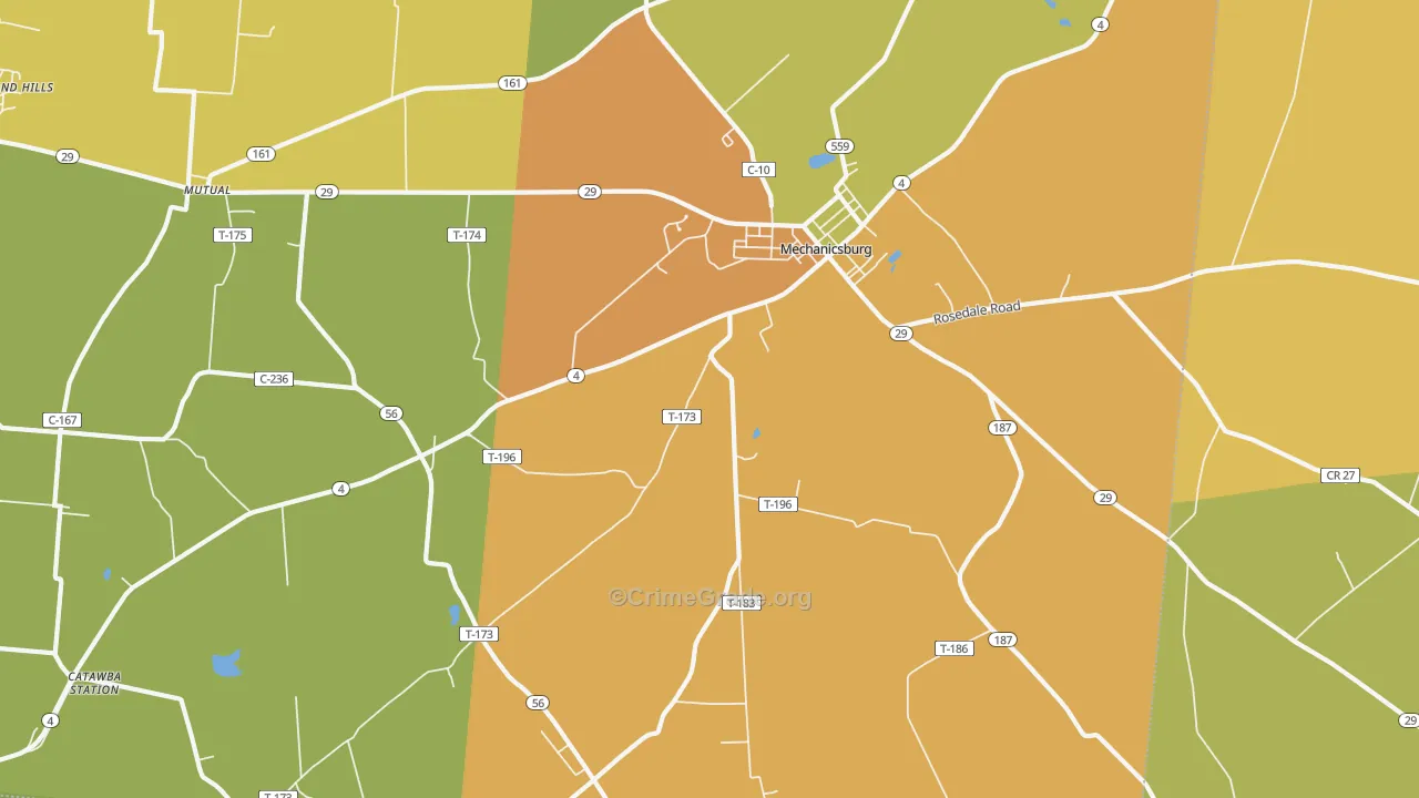 Mutual, OH Map of Assault Rates