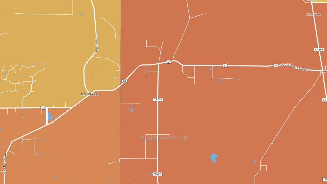 Myakka Head, FL Map of Assault Rates