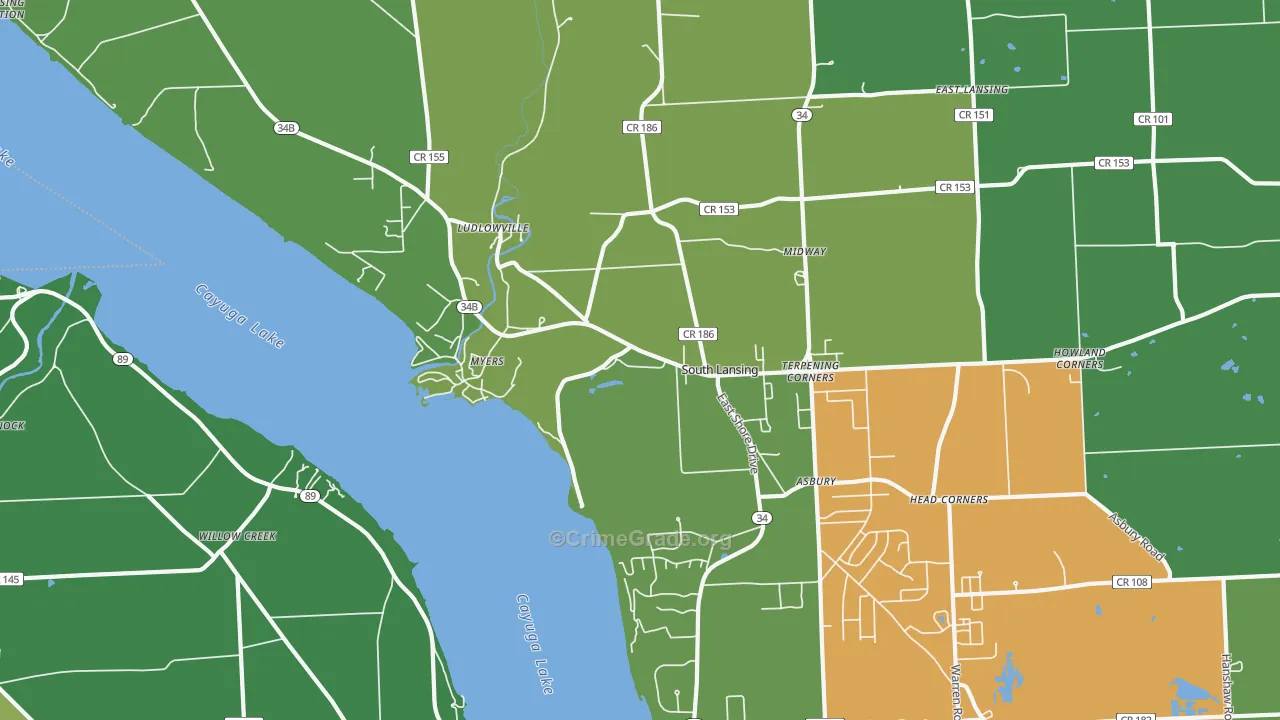 Myers, NY Map of Assault Rates