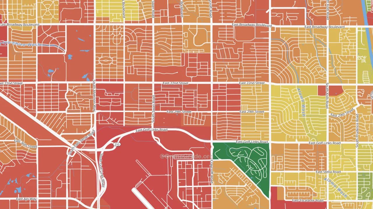 Myers, Tucson, AZ Map of Assault Rates