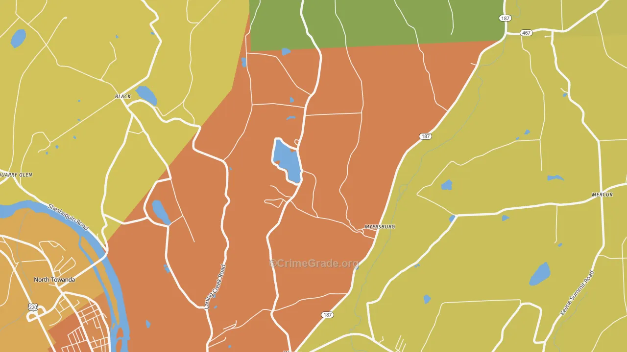 Myersburg, PA Map of Assault Rates