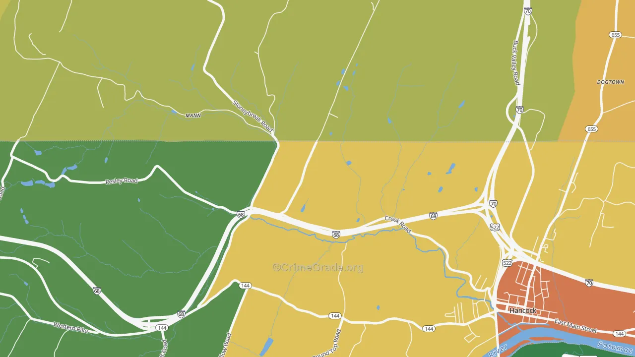 Myersdale, MD Map of Assault Rates