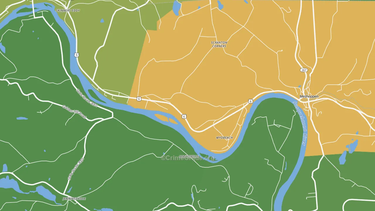 Myobeach, PA Map of Assault Rates