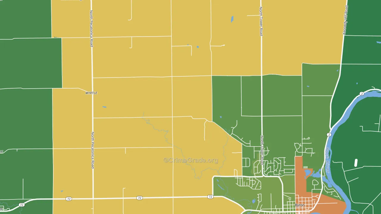 Myrtle, IL Map of Assault Rates