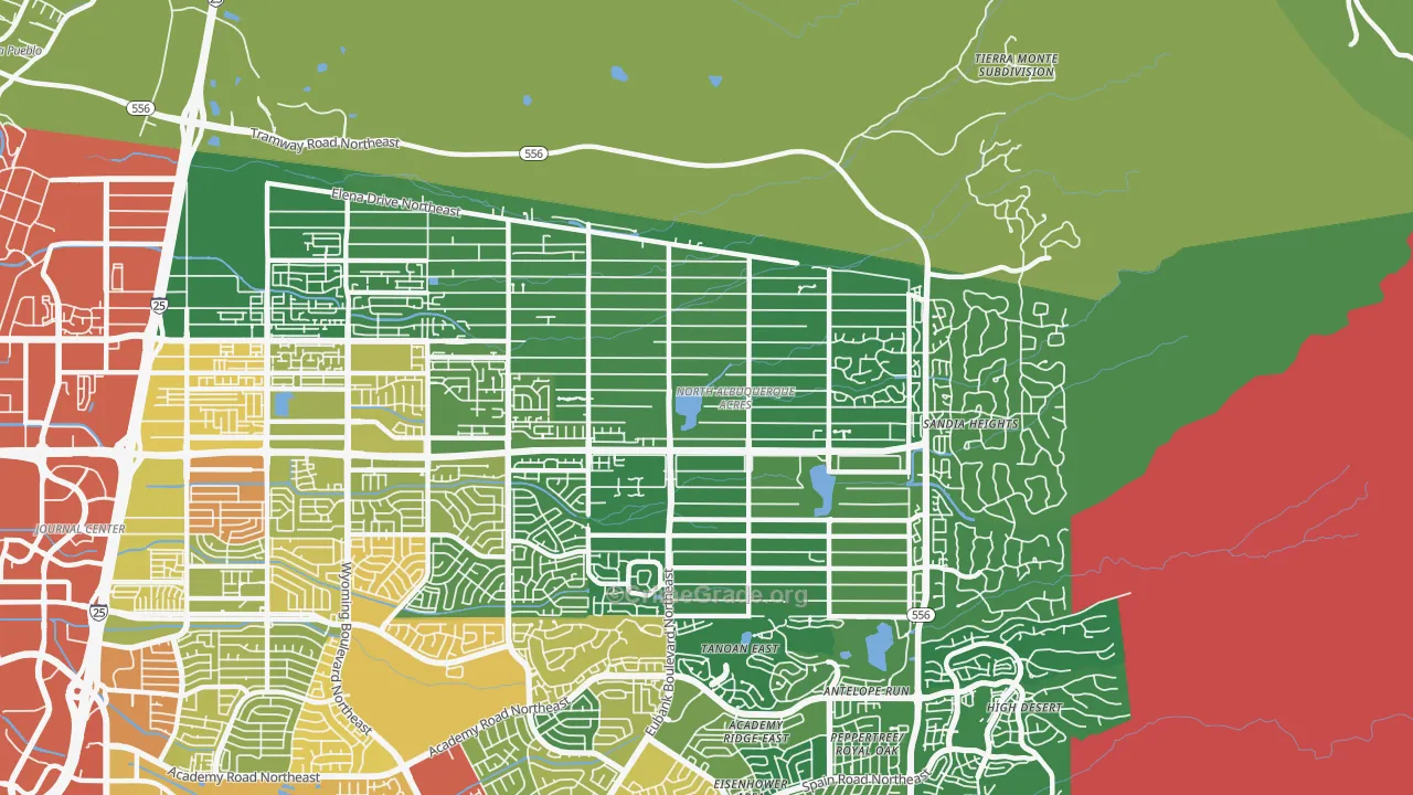 N Albuquerque Acres, Albuquerque, NM Map of Assault Rates