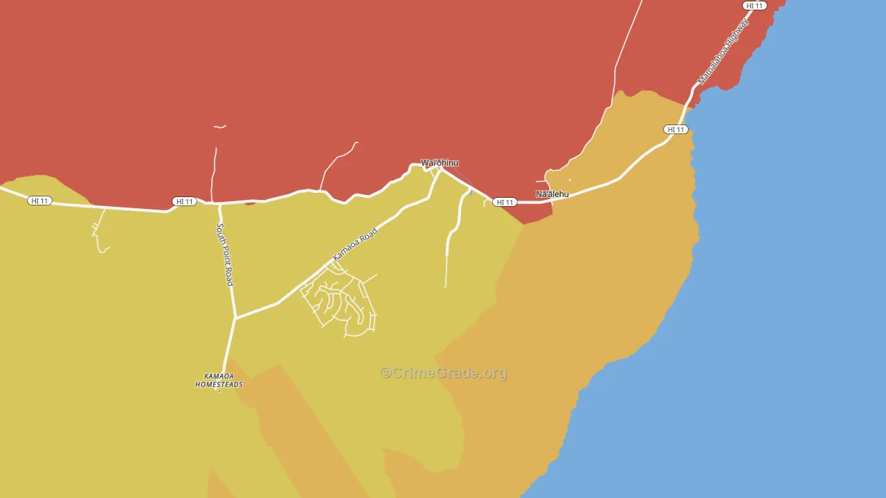 Naalehu, HI Map of Assault Rates