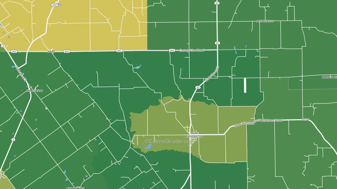 Nabb, IN Map of Assault Rates