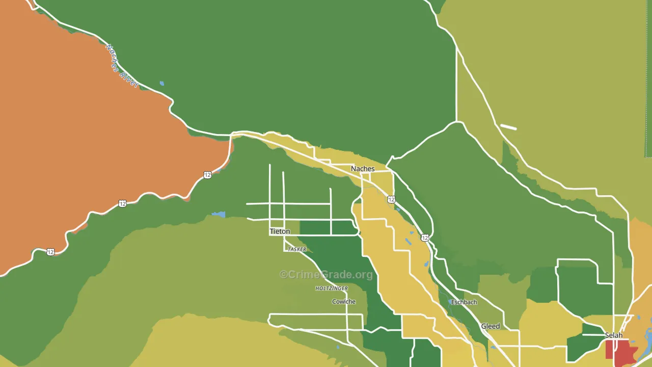 Naches, WA Map of Assault Rates
