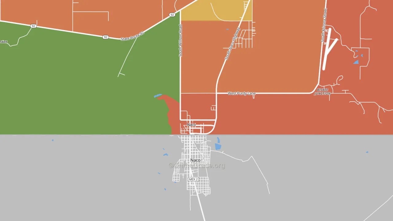 Naco, AZ Map of Assault Rates