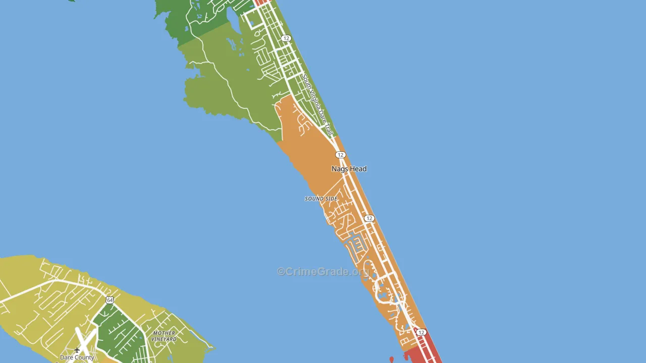 Nags Head, NC Map of Assault Rates