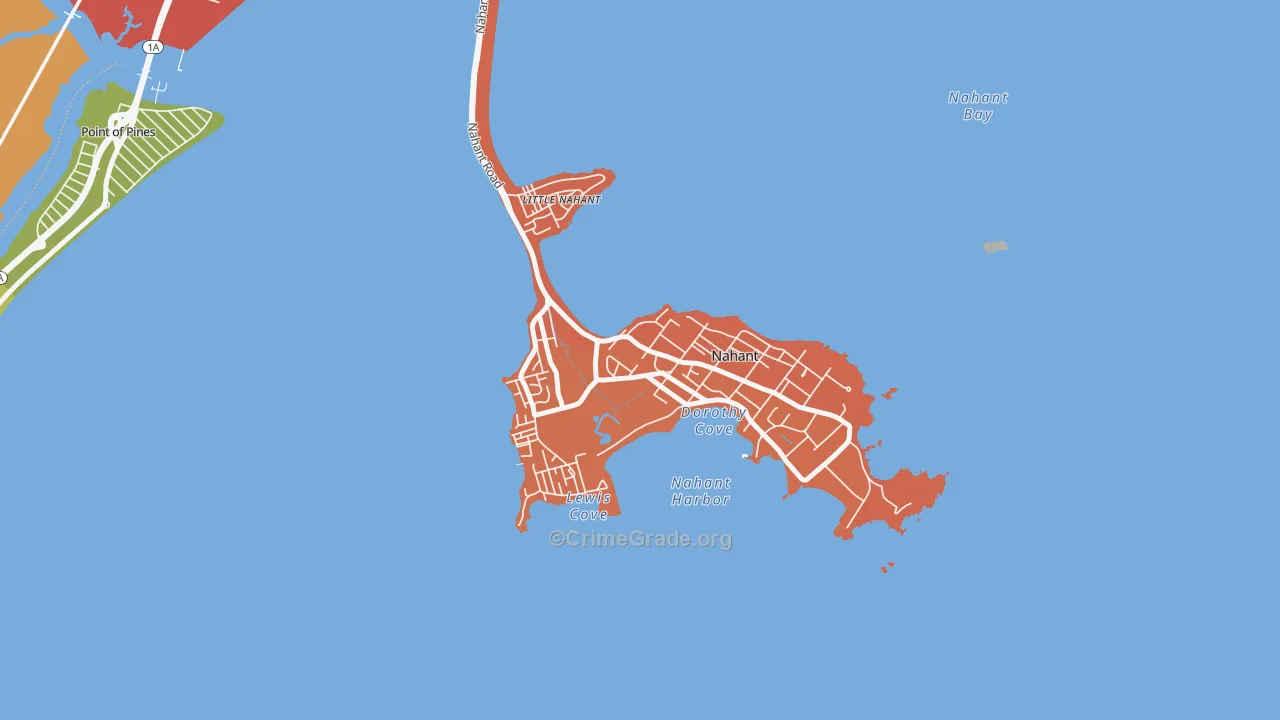 Nahant, MA Map of Assault Rates