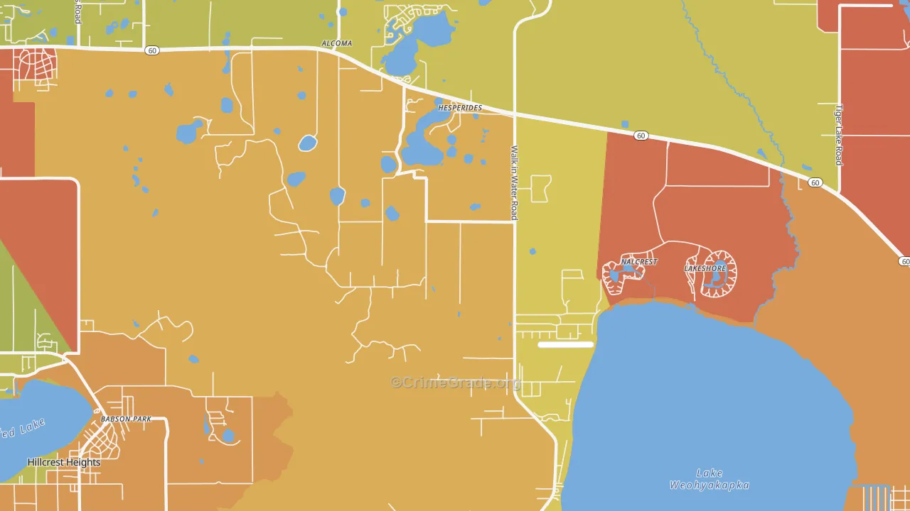 Nalcrest, FL Map of Assault Rates