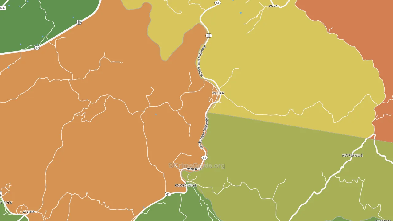 Nallen, WV Map of Assault Rates