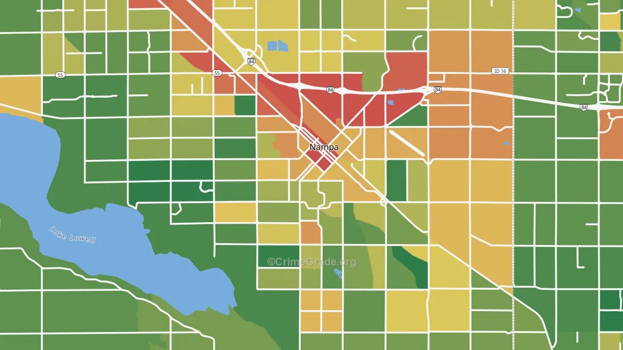 Nampa, ID Map of Assault Rates