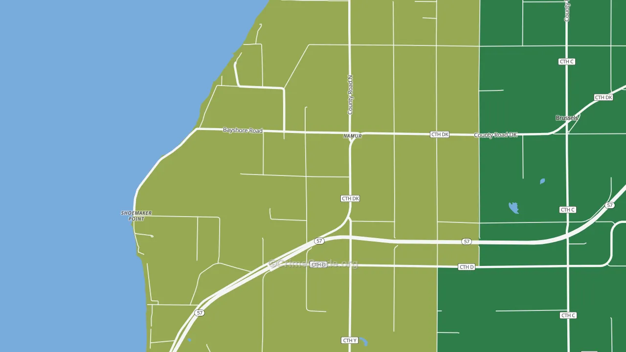 Namur, WI Map of Assault Rates