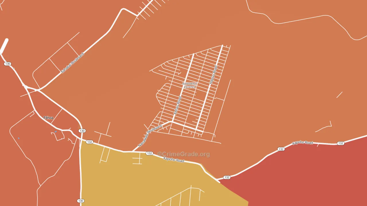 Nanawale Estates, HI Map of Assault Rates