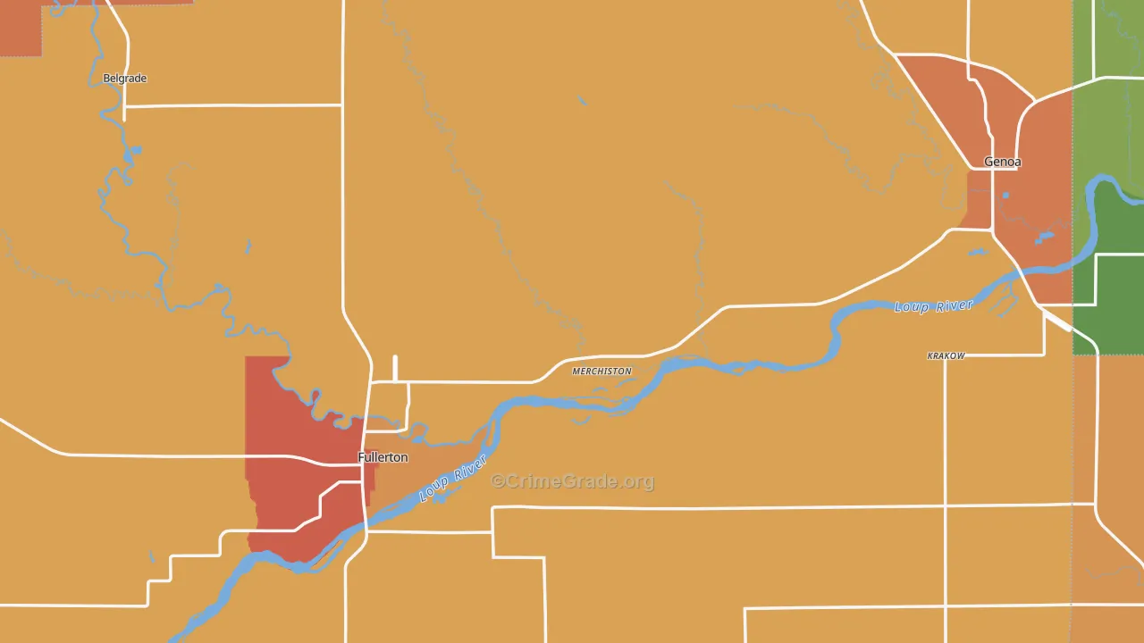 Nance County, NE Map of Assault Rates