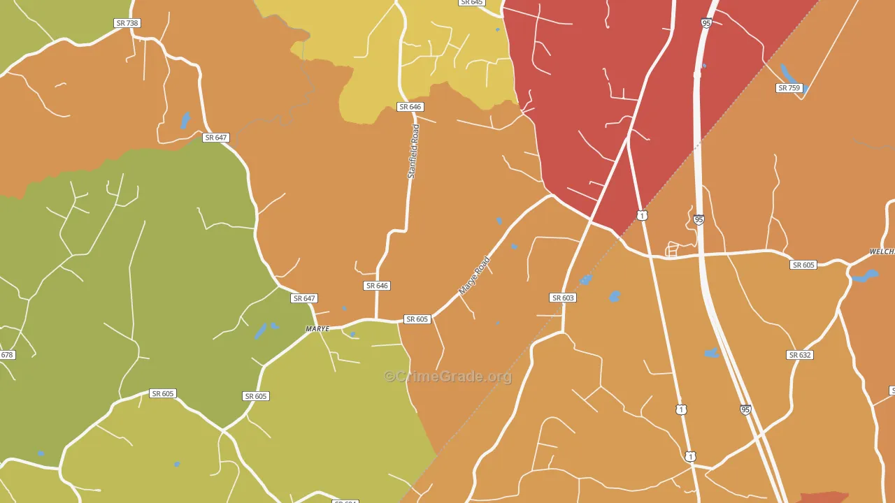 Nancy Wrights Corner, VA Map of Assault Rates