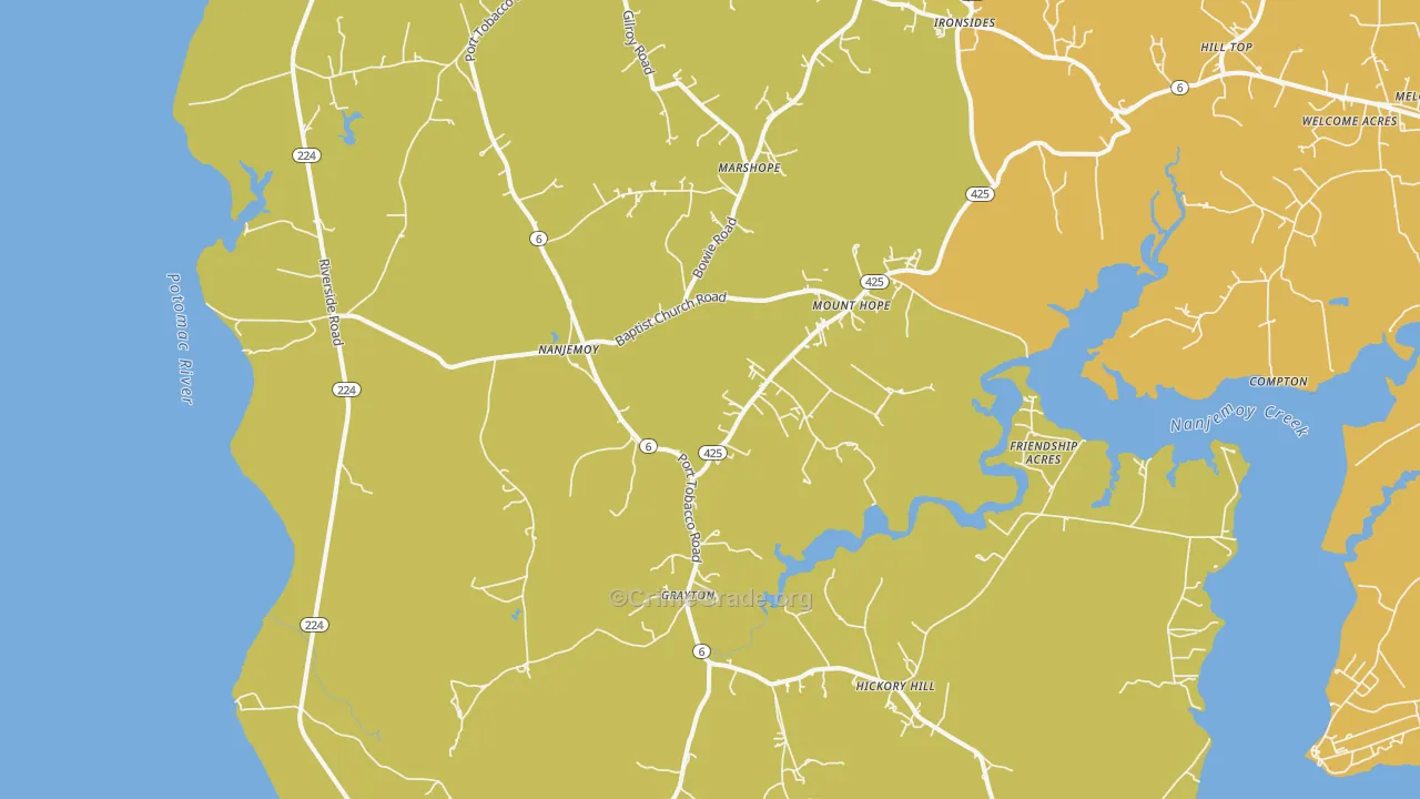 Nanjemoy, MD Map of Assault Rates