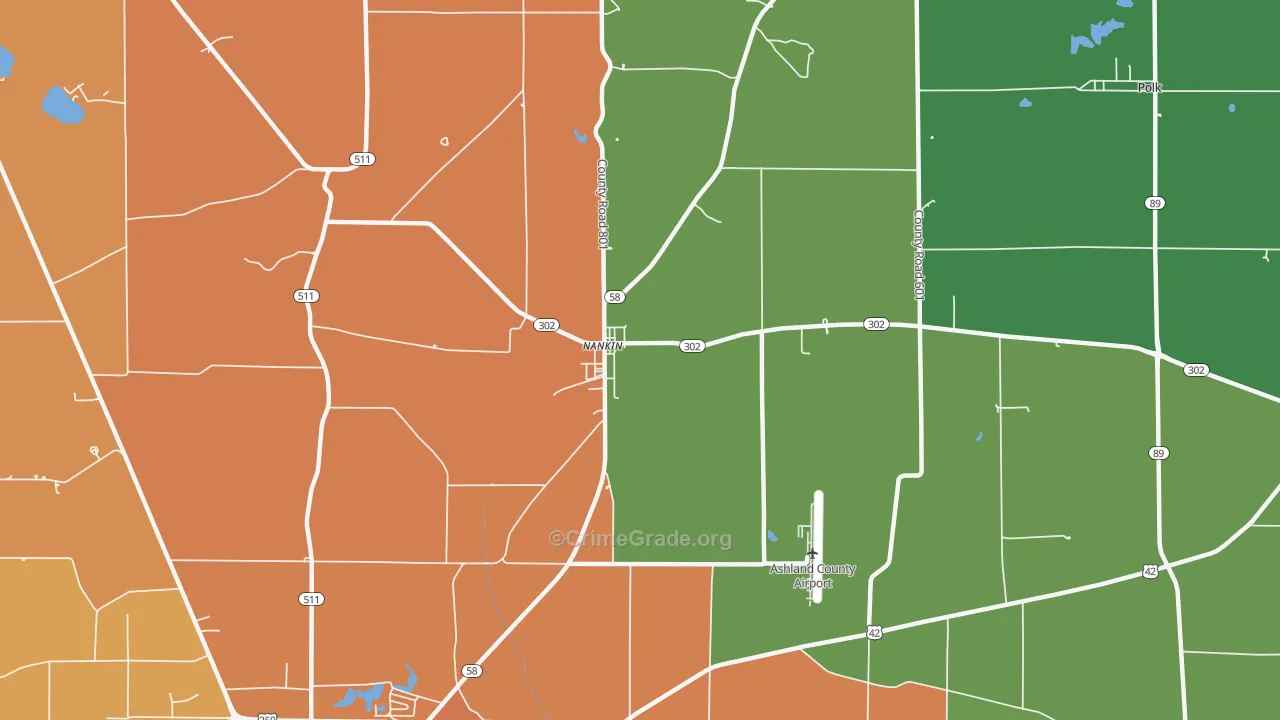 Nankin, OH Map of Assault Rates