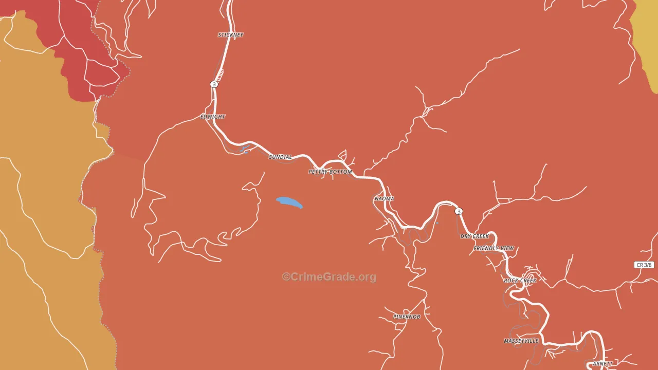 Naoma, WV Map of Assault Rates