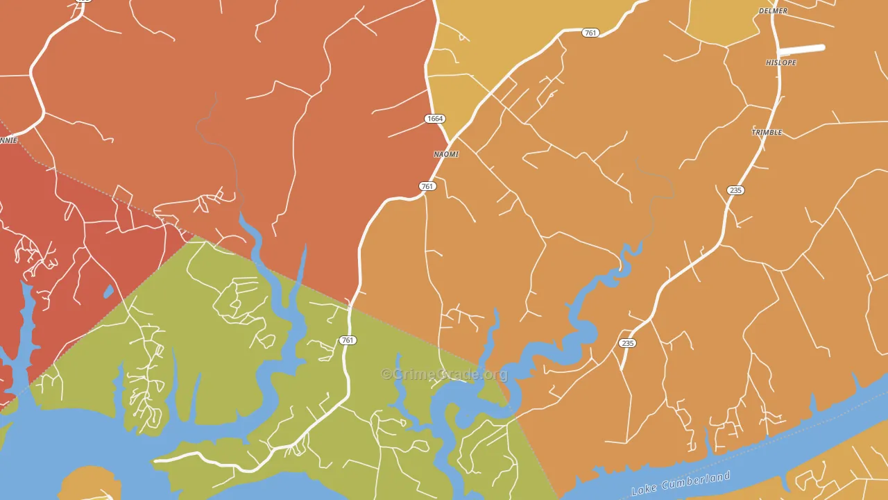 Naomi, KY Map of Assault Rates