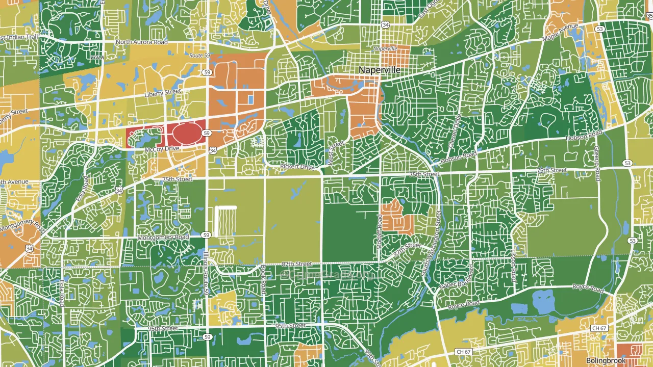 Naperville, IL Map of Assault Rates