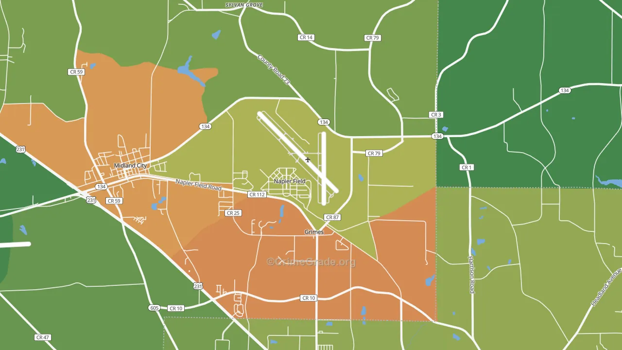 Napier Field, AL Map of Assault Rates