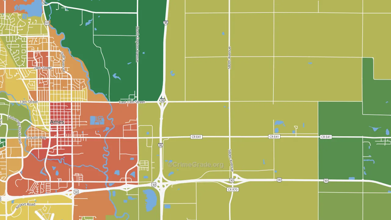 Napier, IA Map of Assault Rates