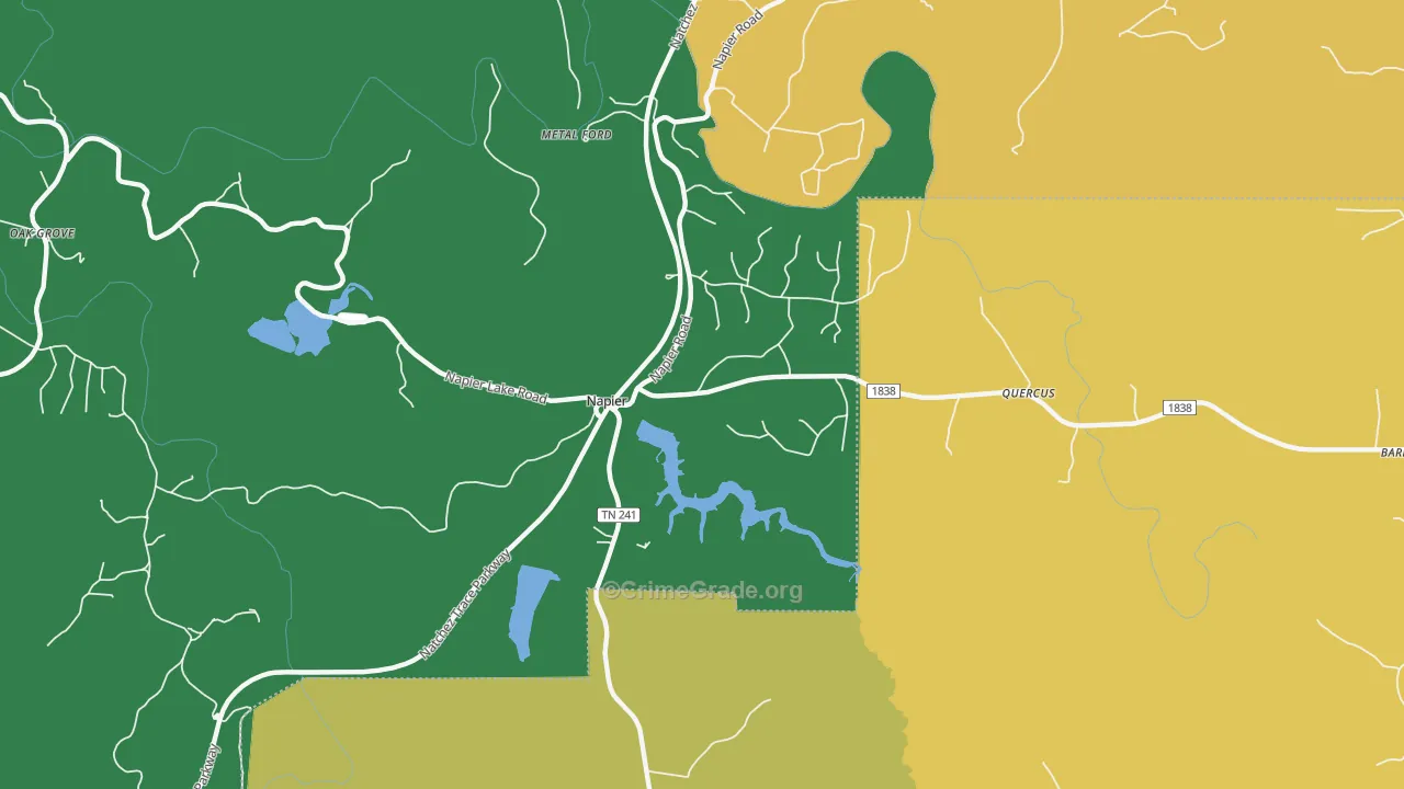 Napier, TN Map of Assault Rates