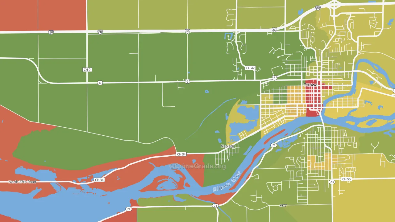 Naplate, IL Map of Assault Rates