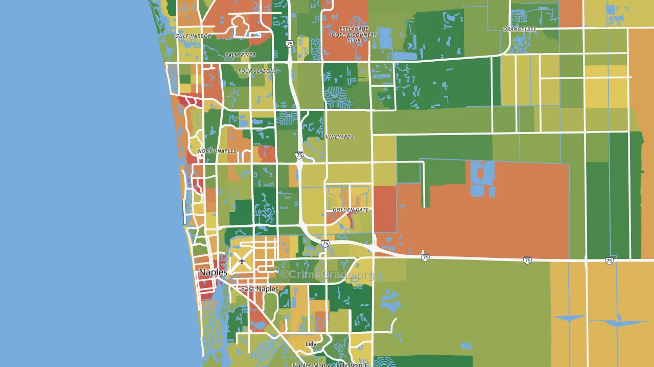 Naples, FL Map of Assault Rates