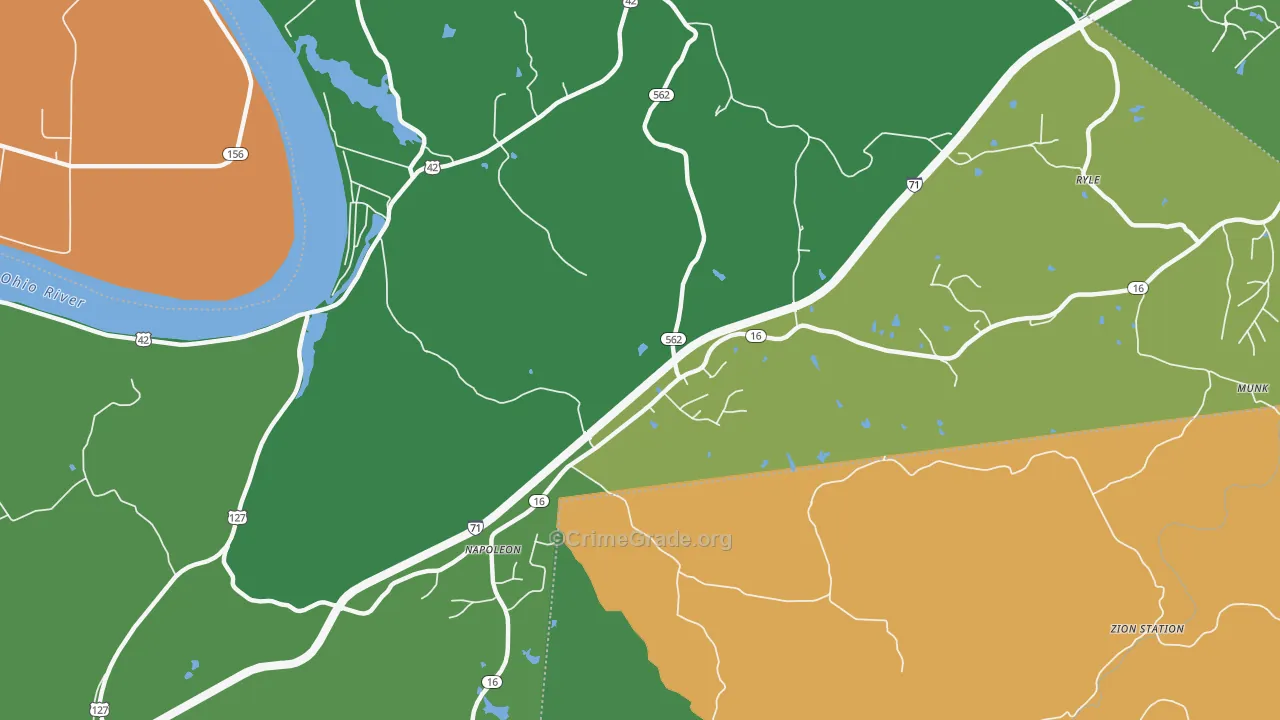 Napoleon, KY Map of Assault Rates